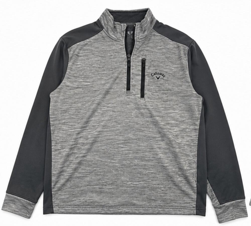 Callaway Men’s Large Gray 1/4 Zip Pullover Golf Jacket Stretch Performance